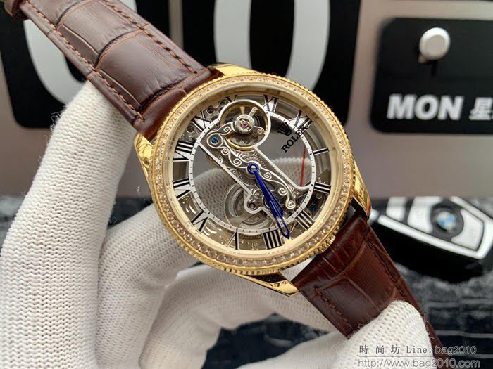 ROLEX勞力士 尊貴紳士 兩針鏤空 316精鋼針扣 自動機械 潮男腕表  wssb4657